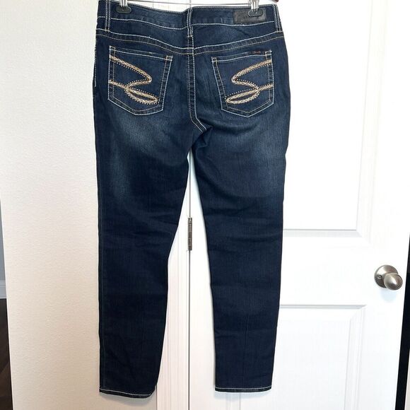 Seven7 Womens Blue Skinny Jeans Mid Rise Pockets Logo Cotton Blend - Picture 4 of 13